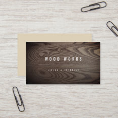 Wood Grain Texture Photo Minimalist Construction Business Card at Zazzle