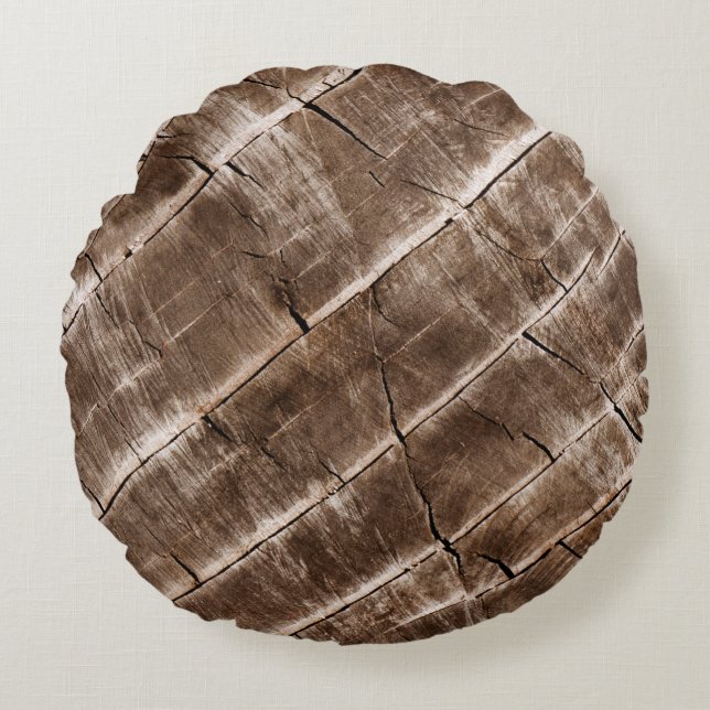 Wood Grain Texture Round Pillow (Front)
