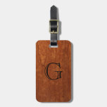 Wood Grain Texture | Rustic Monogram Luggage Tag at Zazzle