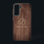 Wood Grain Timber With Monogram Personalized Name Samsung Galaxy S21 Case<br><div class="desc">Wood Grain Timber With Monogram Personalized Name Smartphone Samsung Galaxy Phone Case features a rustic timber wood background with your monogram and personalized name. Perfect gift for Christmas,  birthday,  Father's Day and more. Designed by © Evco Studio</div>