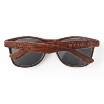 Wood Grain Timber With Monogram Personalized Name Sunglasses Wood Grain Timber With Monogram Personalized Name Sunglasses