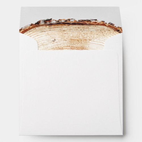 Wood grain tree ring lining Custom address Envelope
