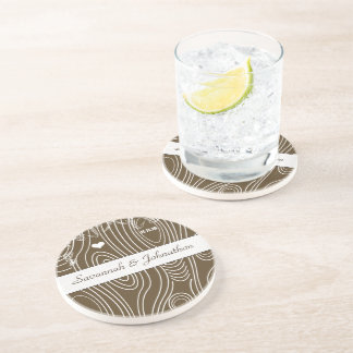 Wood Grain Tree Save the Date Coaster