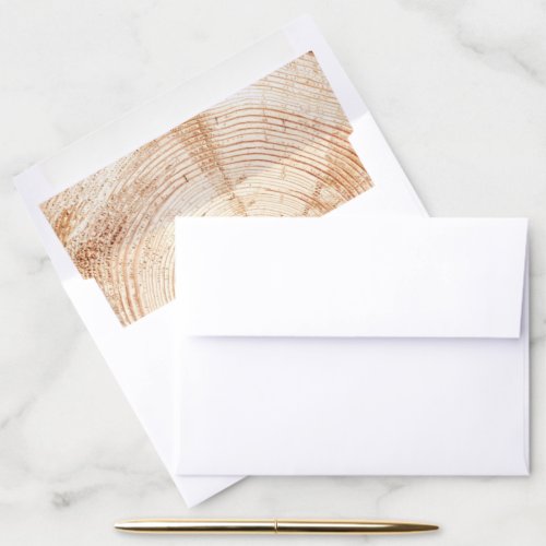 Wood Grain Treebark rings rustic  Envelope Liner