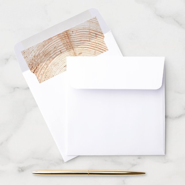Wood Grain Treebark rings rustic wedding Envelope Liner (Desk)
