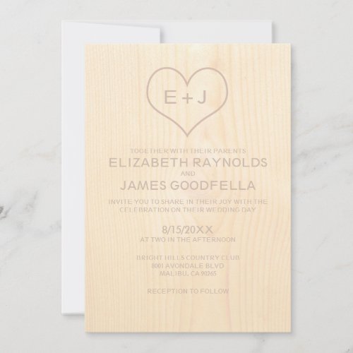 Wood Grain Wedding Invitations