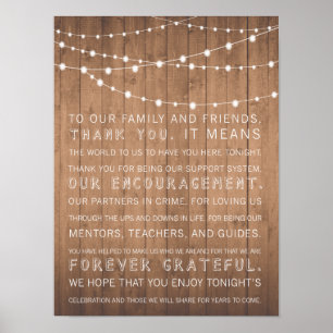 Wood Grain wedding thank you sign rustic