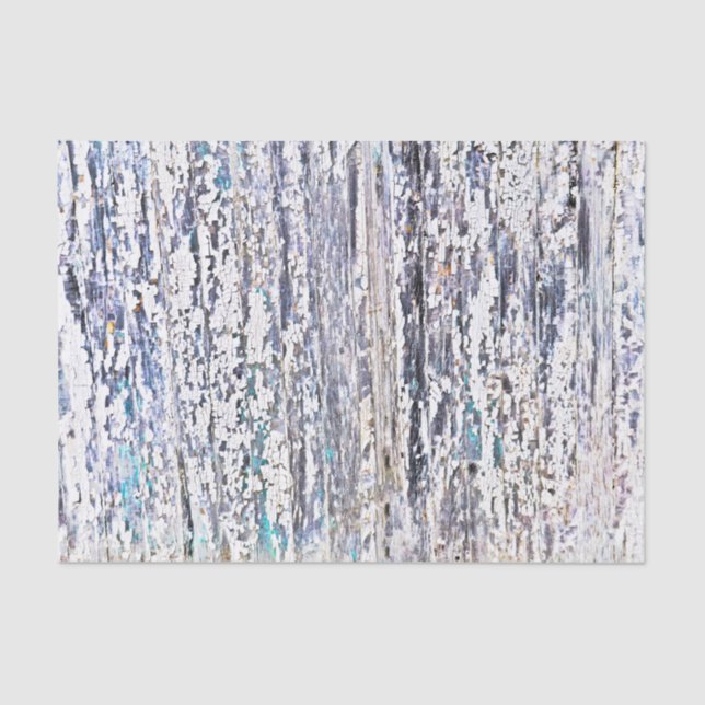 Wood Grain White Purple Gray Rustic Texture Tissue Paper (Front)