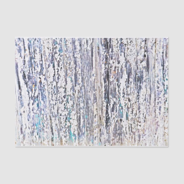 Wood Grain White Purple Gray Rustic Texture Tissue Paper (Front)