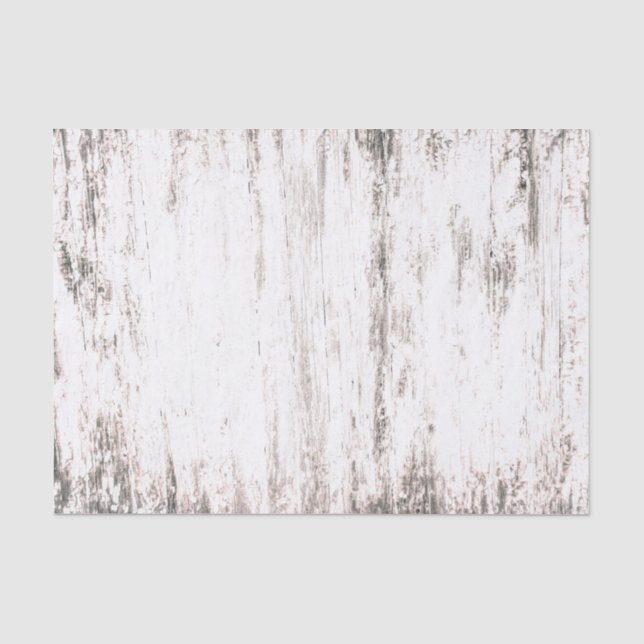 Wood Grain White Rustic Country Texture Decoupage Tissue Paper (Front)