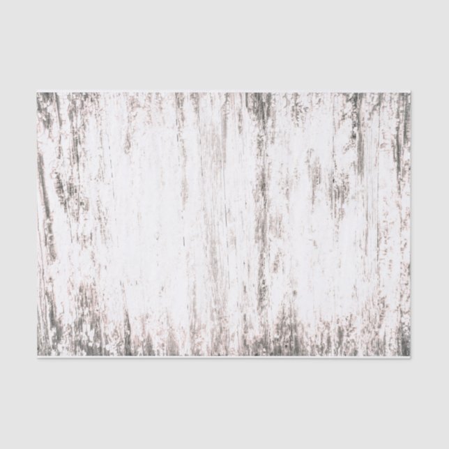Wood Grain White Rustic Country Texture Decoupage Tissue Paper (Front)
