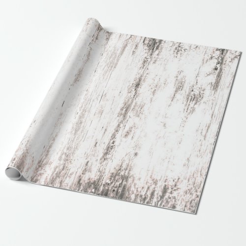 Wood Grain White Rustic Country Texture Decoupage Wrapping Paper