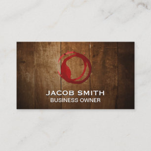 Wood Grain Wine Stain Logo Business Card