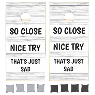 Wood Grain with Quotes Cornhole Set