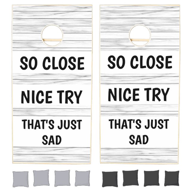 Wood Grain with Quotes Cornhole Set (Set)
