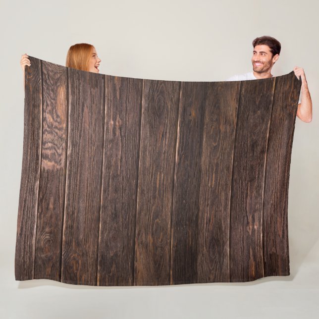 Wood Grain Wooden Plank Country Rustic Barn Fleece Blanket (In Situ)