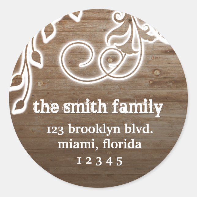 Wood Grunge Address Label Stickers (Front)