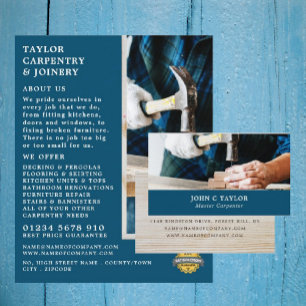 Wood & Hammer, Carpentry, Carpenter Business Card