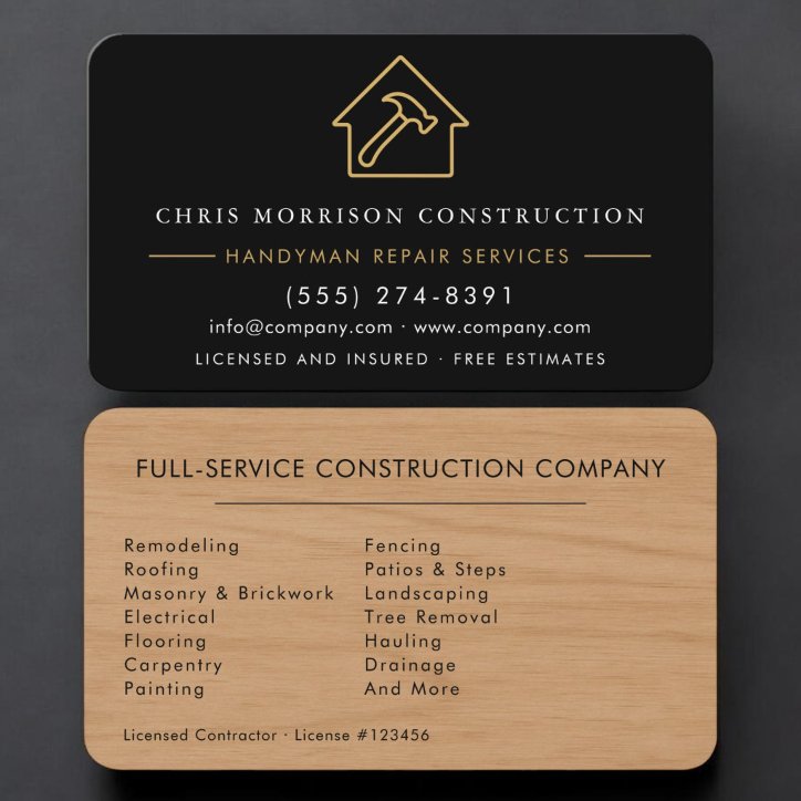 Wood Handyman Business Card
