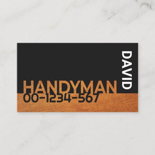 Wood Handyman Signage Building Business Card
