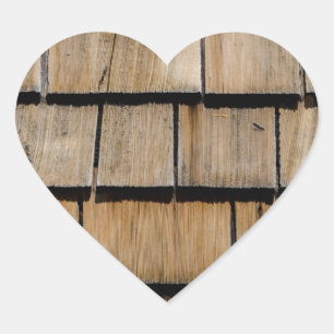 wood heart sticker