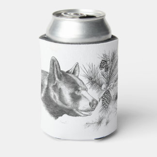 Wood Hood Black Bear Can Cooler