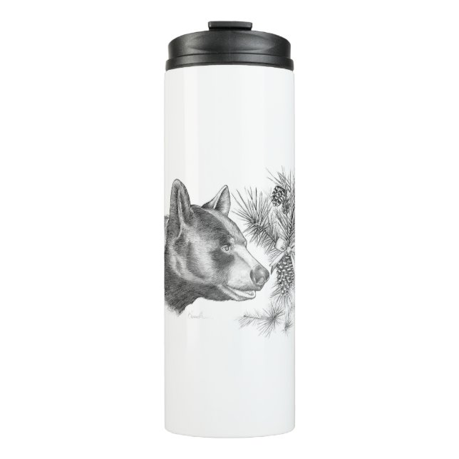 Wood Hood Black Bear Thermal Tumbler (Front)