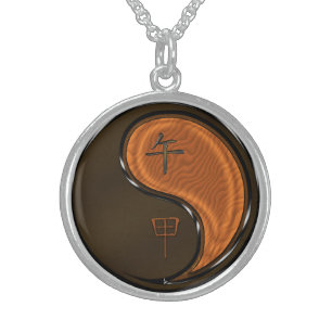 Wood Horse Sterling Silver Necklace