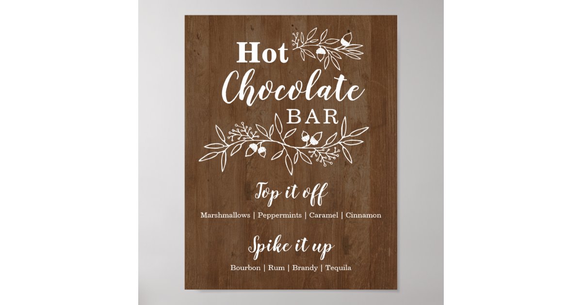 Hot Chocolate Bar Sign Hot Cocoa Bar Printable Table Sign Christmas Bi -  Design My Party Studio