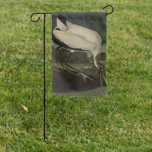 Wood Ibiss (Ibis, Stork): Audubon Birds of America Garden Flag (In SItu)