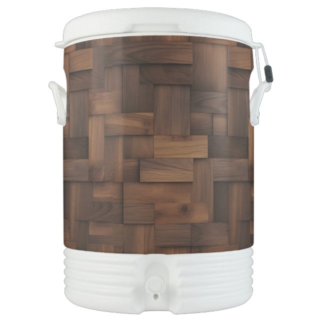 Wood Igloo Half Gallon Beverage Cooler (Front)