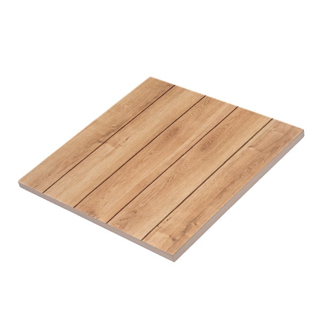 Wood illustration light Brown Floor Ceramic Tile (Side)