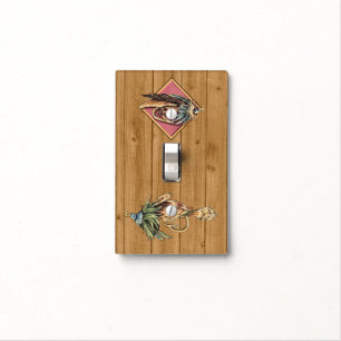 Wood IMAGE Fishing Lure Light Switch Cover
