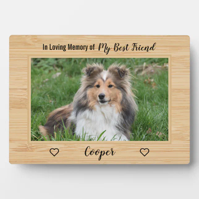 Wood In Loving Memory Best Friend Dog Memorial Plaque | Zazzle
