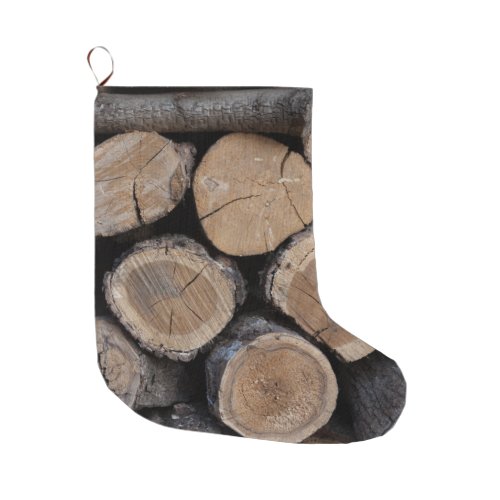 wood in the woodshed  large christmas stocking