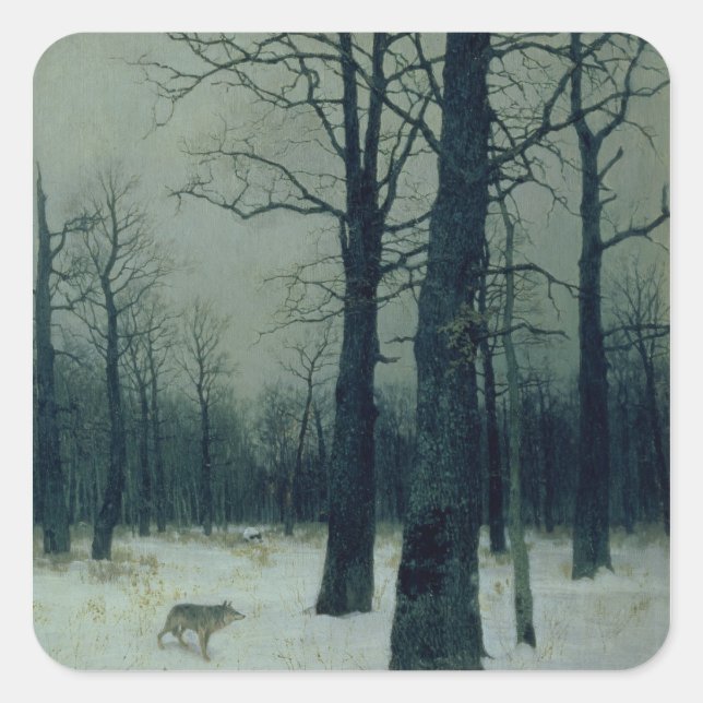 Wood in Winter, 1885 Square Sticker (Front)