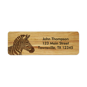 Wood Inlaid Zebra Label
