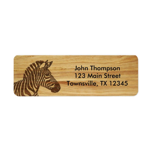 Wood Inlaid Zebra Label (Front)