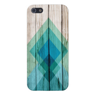 Wood iPhone 5 case chevron geometric mint