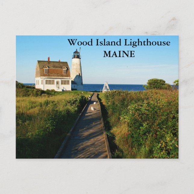 Wood Island Lighthouse, Maine Postcard (Front)