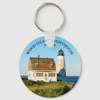 Wood Island Lighthouse, Maine Round Keyring
