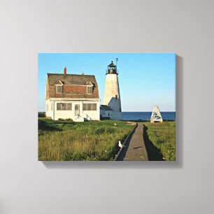 Wood Island Lighthouse Maine Wrapped Canvas Print