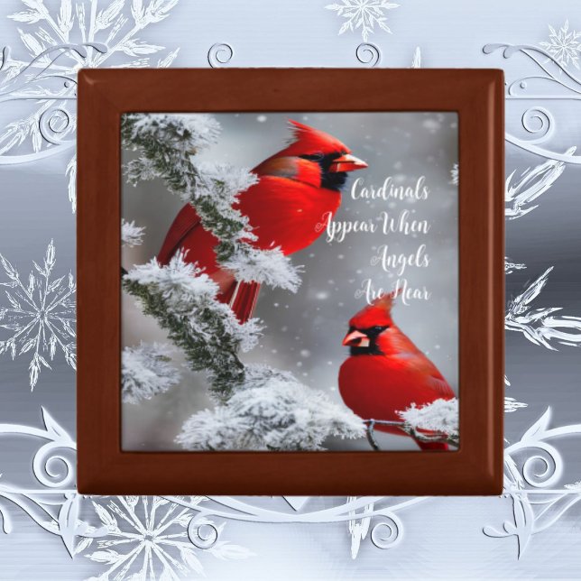 Wood Jewelry Box Cardinals Appear Angels Near (Creator Uploaded)