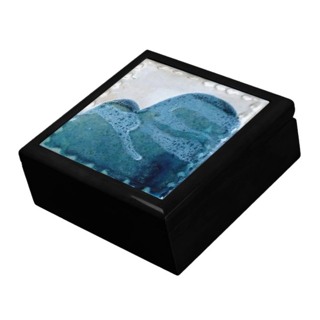 Wood Jewelry Box Vintage 1985 Mt Tamalpais Ceramic (Side)