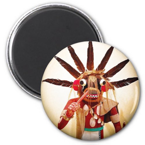 Wood kachina doll photo bold silly cute funny face magnet