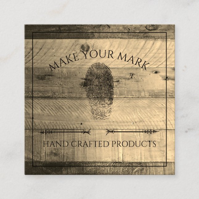 Wood Kraft Square Business Card (Front)