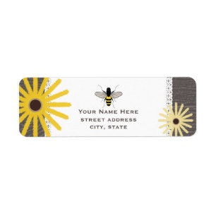 Wood & Lace Inspired Black Eyed Susans Bee Label
