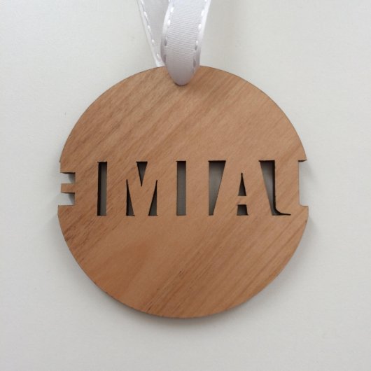 Wood Lacrosse Ornament for Christmas Team Gifts (Back)