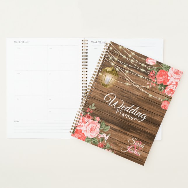 Wood, Lantern and Coral Flower Planner (Display)