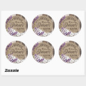 Wood Lavender Lace Rustic Bridal Shower Label (Sheet)